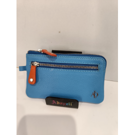 Porte monnaie plat en cuir au trois couleurs "Adapell"