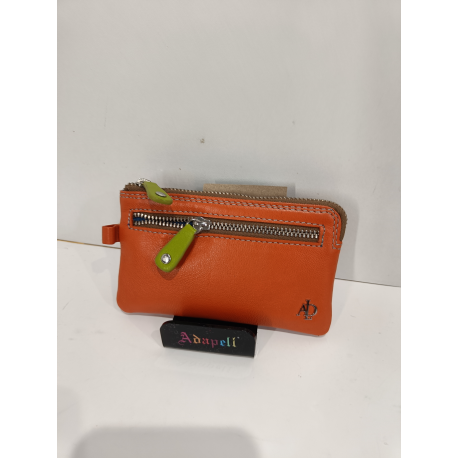 Porte monnaie plat en cuir au trois couleurs "Adapell"