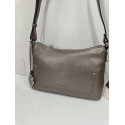Sac porté travers en cuir  gris métallisée "Francinel "