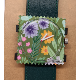Montre fleuri kaki  " STAMPS “
