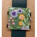 Montre fleuri kaki  " STAMPS “