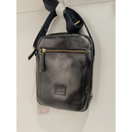  Sacoche  en cuir noir"David William"