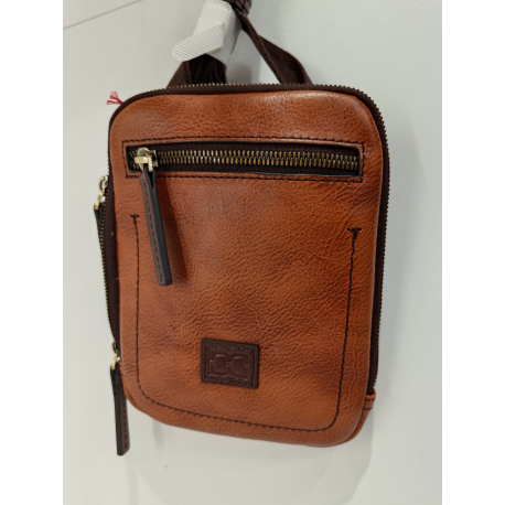  Sacoche plate en cuir noir"David William"