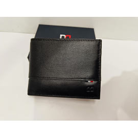 Petit portefeuille en cuir noir "David William"