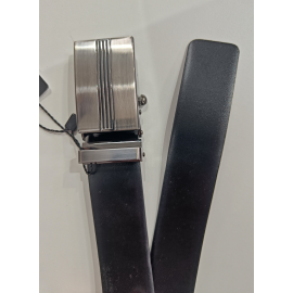 Ceinture plaque en cuir noir  "Manna"