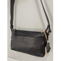 Sac porté travers en cuir noir"Francinel "