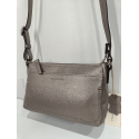 Sac porté travers en cuir gris métallisée "Francinel "