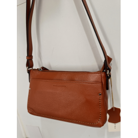 Sac porté travers en cuir gris métallisée "Francinel "