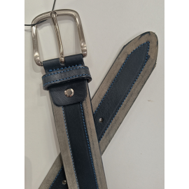 Ceinture en cuir marine et bleu "Manna"