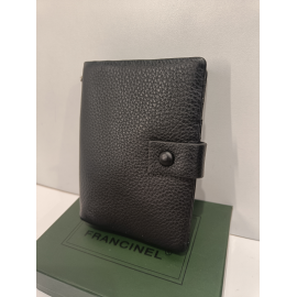 Portefeuille en cuir noir  "Francinel"