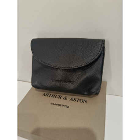 Portefeuille en cuir parme " Arthur et Aston"