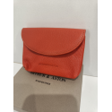 Porte monnaie orange en cuir " Arthur et Aston"