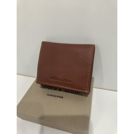 Porte monnaie cuvette noir en cuir " Arthur et Aston"