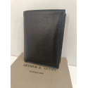 Petit portefeuille noir en cuir " Arthur et Aston"