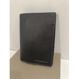 Petit portefeuille noir en cuir " Arthur et Aston"