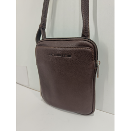 Sacoche en cuir noir plate " Arthur et Aston"