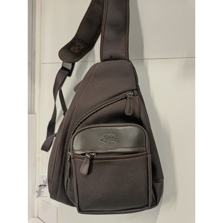 Sac à dos porte travers en synthétique garni cuir  marron"Francinel"