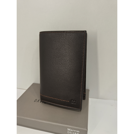  Portefeuille en cuir noir "David William""