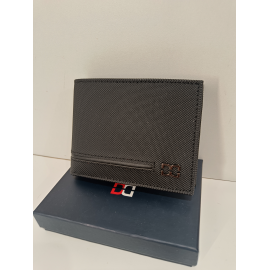 Petit portefeuille en cuir et  synthétique noir"David William"