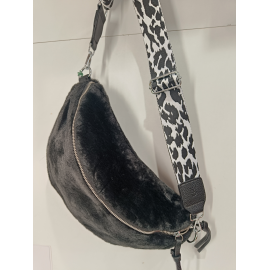 Sac banane noir en synthétique fourrure  "Mia Joy"