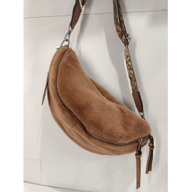 Grande banane kaki en synthétique fourrure  "Mia Joy"