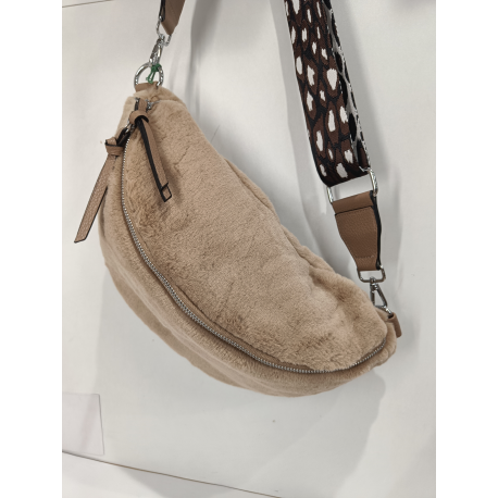 Grande banane camel en synthétique fourrure  "Mia Joy"