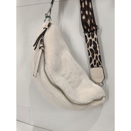 Grande banane beige en synthétique fourrure  "Mia Joy"