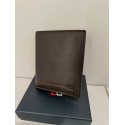 Porte monnaie plat en cuir marron "David William""