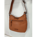 Sac porté travers en synthétique camel  -Francinel-