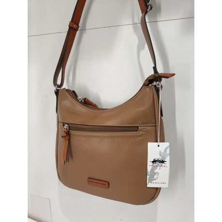 Sac porté travers en synthétique camel  -Francinel-