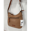 Sac porté travers en synthétique taupe  -Francinel-