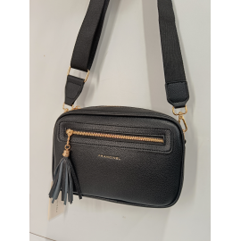 Sac porté travers en synthétique noir  -Francinel-