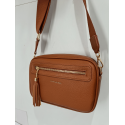 Sac porté travers en synthétique camel  -Francinel-