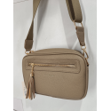 Sac porté travers en synthétique taupe -Francinel-