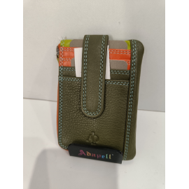 Porte monnaie et porte carte en cuir rouge "Adapell"