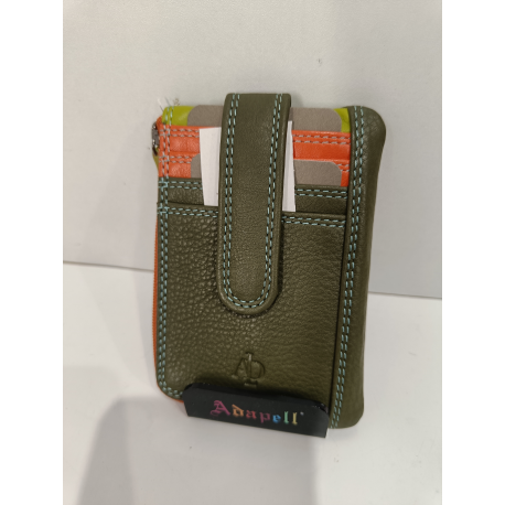 Porte monnaie et porte carte en cuir rouge "Adapell"