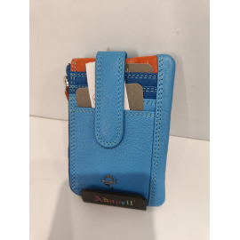 Porte monnaie et porte carte en cuir kaki "Adapell"