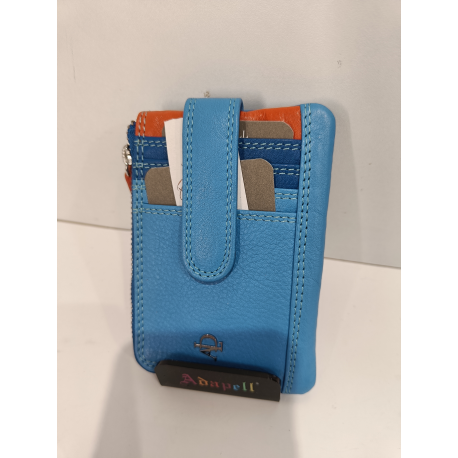 Porte monnaie et porte carte en cuir kaki "Adapell"