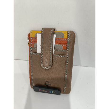 Porte monnaie et porte carte en cuir vert "Adapell"