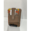 Porte monnaie et porte carte en cuir taupe "Adapell"