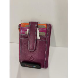 Porte monnaie et porte carte en cuir taupe "Adapell"