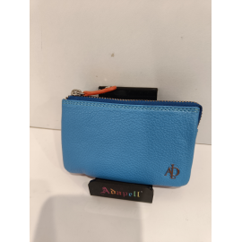 Porte monnaie trois poches en cuir  "Adapell"