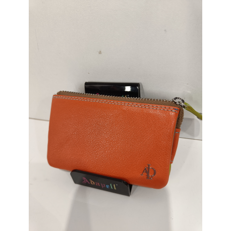 Porte monnaie trois poches en cuir  "Adapell"