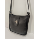 Sac porté  travers en cuir noir"Francinel "