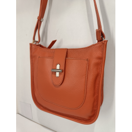 Sac porté  travers en cuir noir"Francinel "