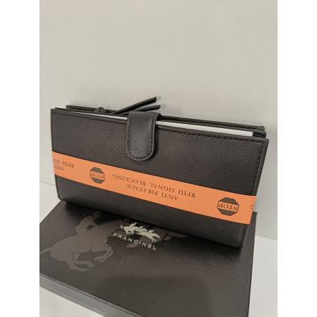 Compagnon en cuir noir -Francinel-