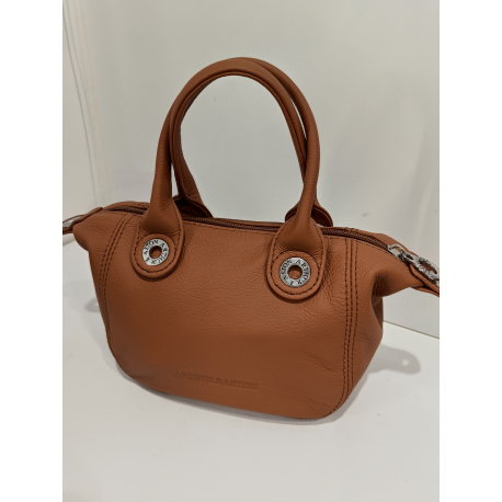 Petit sac porté travers en cuir noir "Arthur et Aston"