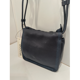 Sac porté travers en cuir noir "Arthur et Aston"