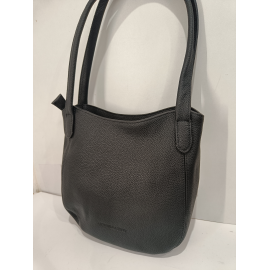 Sac porté main en cuir noir "Arthur et Aston"