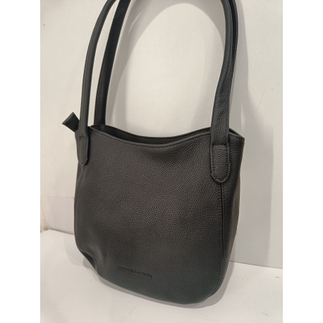 Sac porté main en cuir noir "Arthur et Aston"